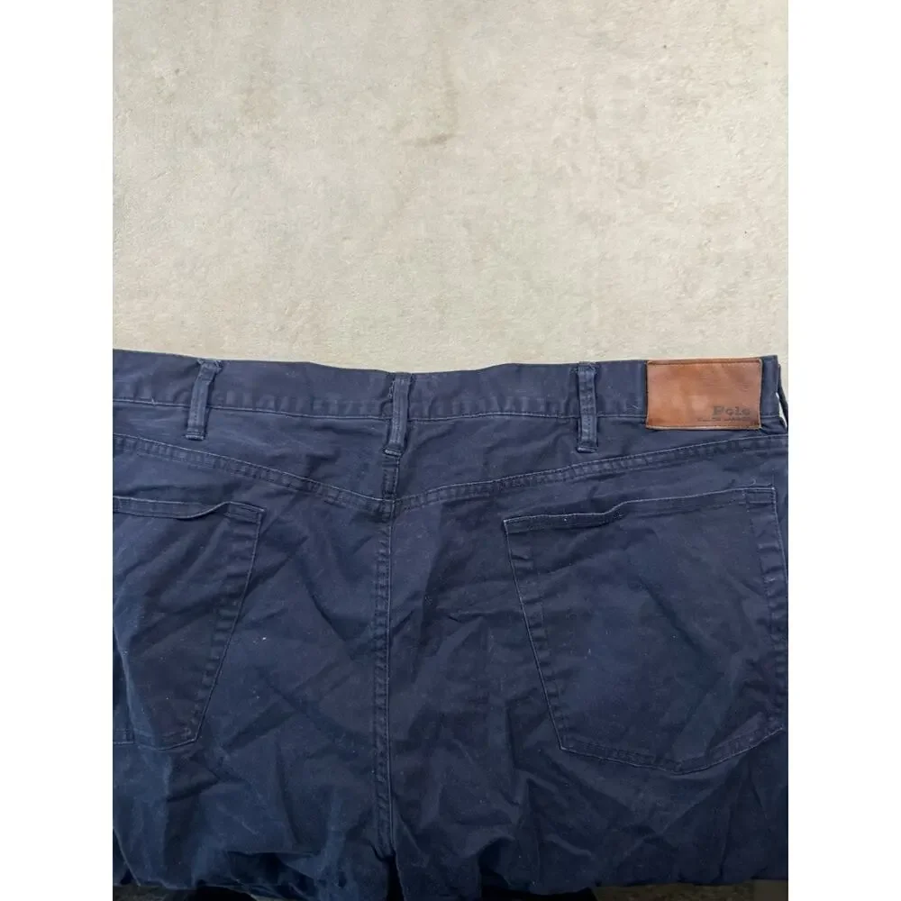Polo Ralph Lauren Mens Pants 42x32 Black Classic Fit Cotton Chino Casual